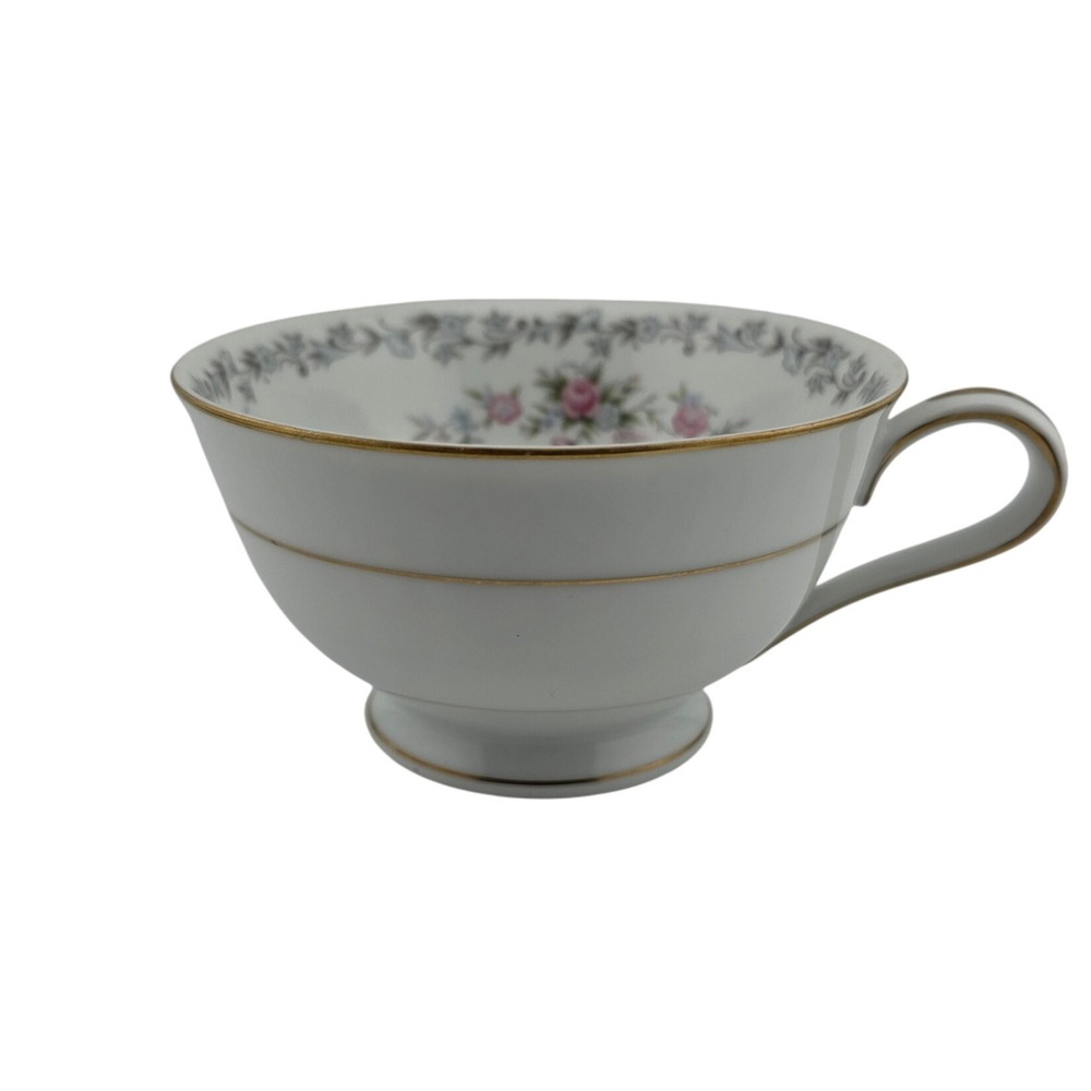 Noritake China‎ Barton Teacup Pink Floral Gold Trim Footed Porcelain Japan